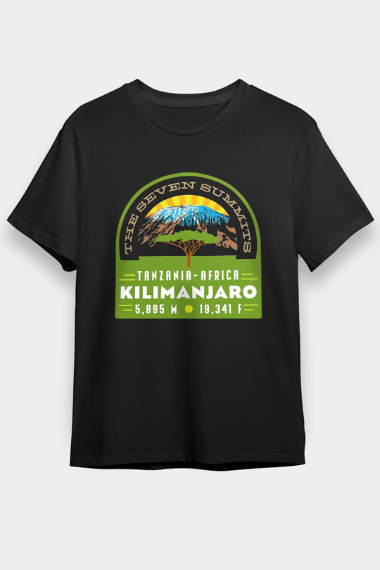 Kilimanjaro Siyah Unisex Tişört T-Shirt - TişörtFabrikası