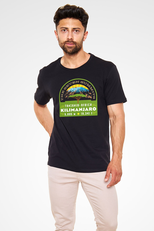 Kilimanjaro Siyah Unisex Tişört T-Shirt - TişörtFabrikası