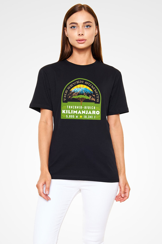 Kilimanjaro Siyah Unisex Tişört T-Shirt - TişörtFabrikası