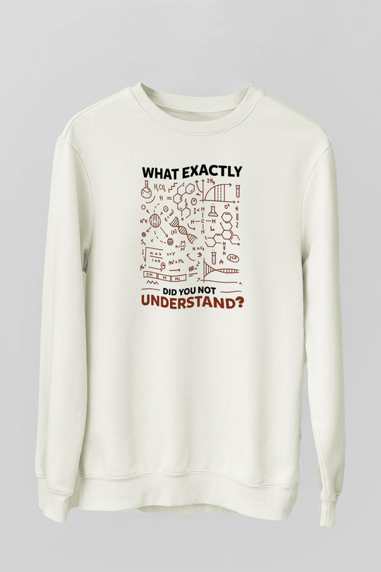 Kimya Formülleri Baskılı Unisex Ekru Sweatshirt