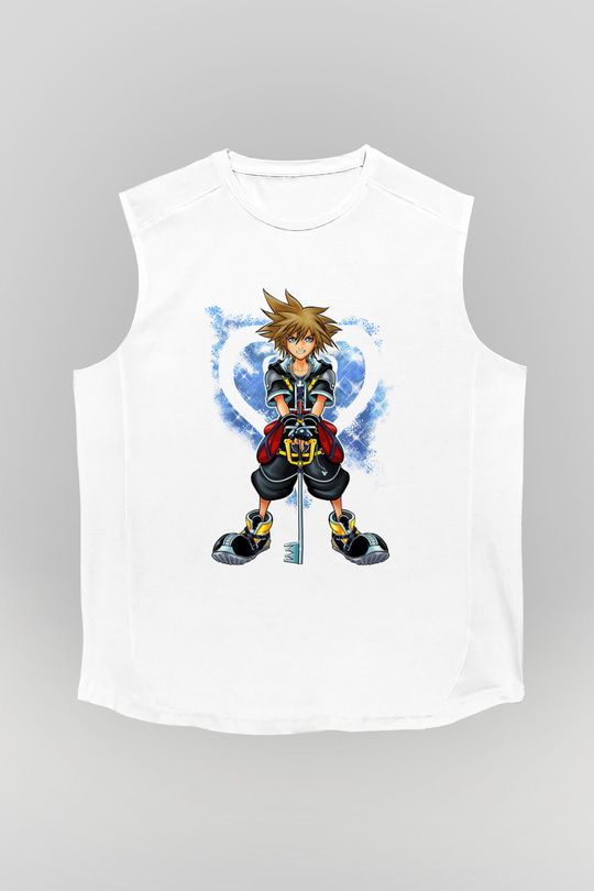 Kingdom Hearts Beyaz Unisex Kolsuz Tişört