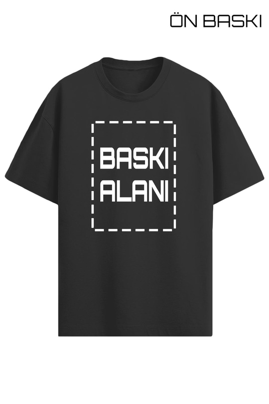 Kişiye Özel Oversize Siyah Unisex Tişört | Oversize Tişört Tasarla