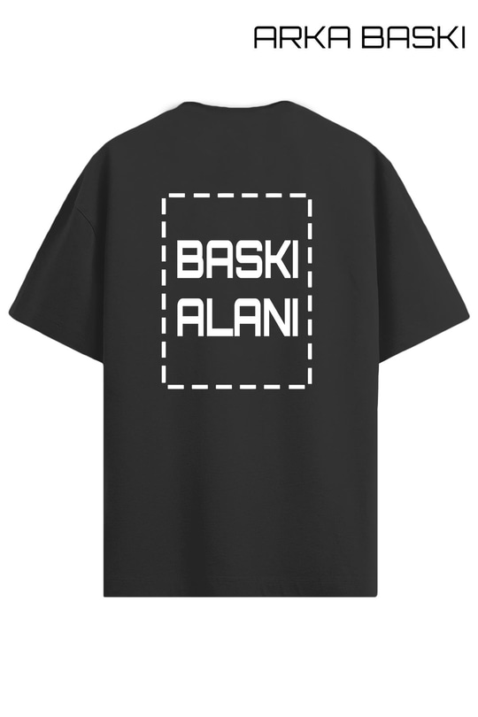 Kişiye Özel Oversize Siyah Unisex Tişört | Oversize Tişört Tasarla
