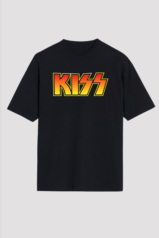 Kiss Siyah Unisex Oversize Tişört T-Shirt