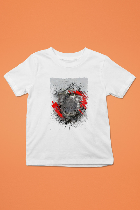 Koala Baskılı Beyaz Unisex Beyaz Çocuk Tişört - Tshirt