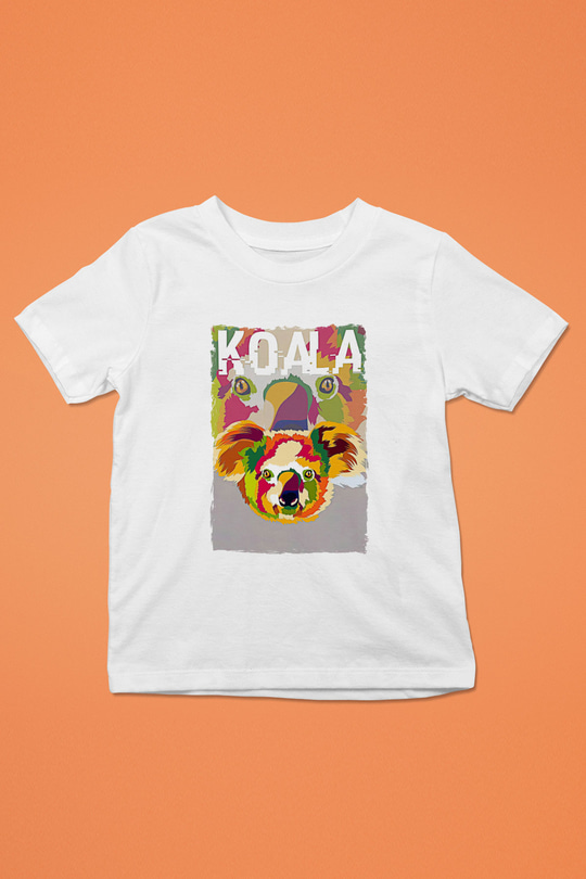 Koala Baskılı Beyaz Unisex Beyaz Çocuk Tişört - Tshirt