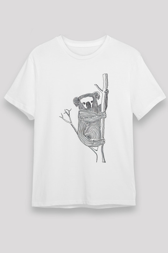 Koala Unisex Baskılı Beyaz Tişört - Tshirt