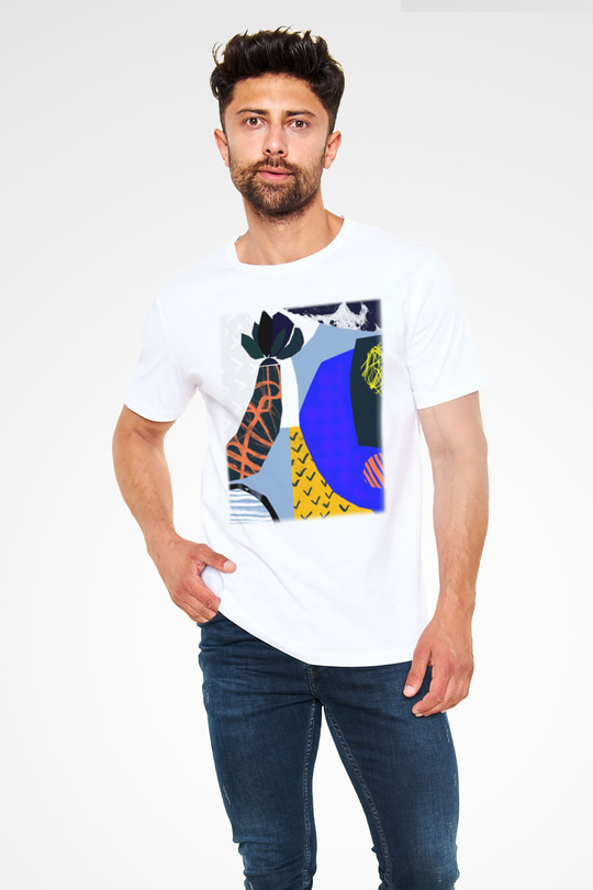 Kolaj Beyaz Unisex Tişört T-Shirt - TişörtFabrikası