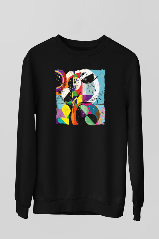 Kolaj Siyah Unisex Sweatshirt
