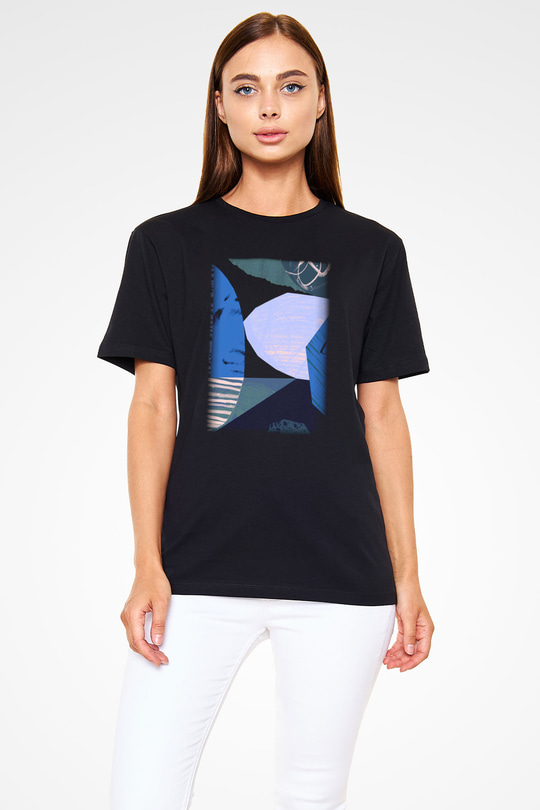Kolaj Siyah Unisex Tişört T-Shirt - TişörtFabrikası