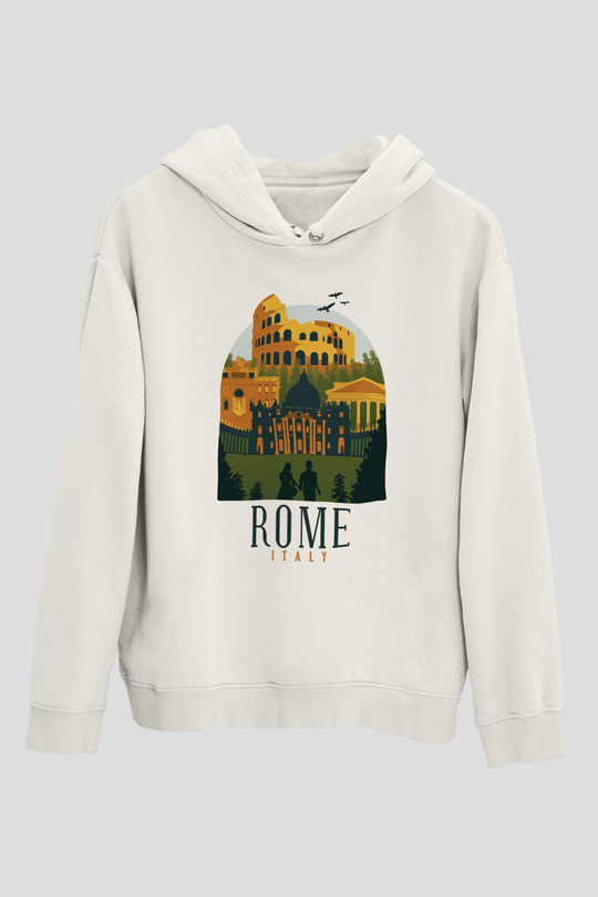 Kolezyum Beyaz Unisex Hoodie