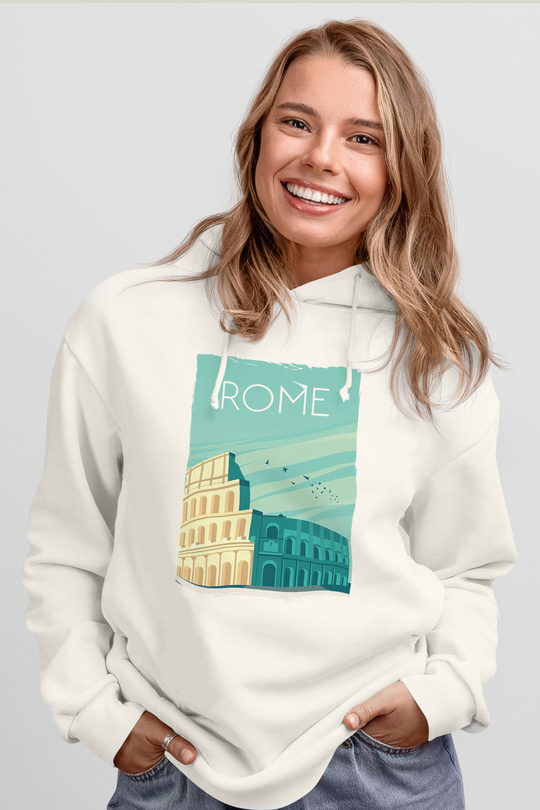 Kolezyum Beyaz Unisex Hoodie