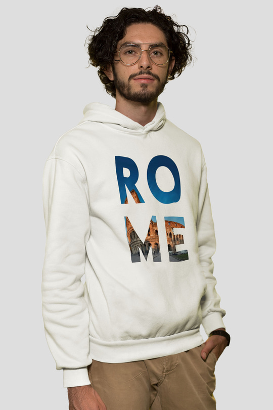 Kolezyum Beyaz Unisex Hoodie