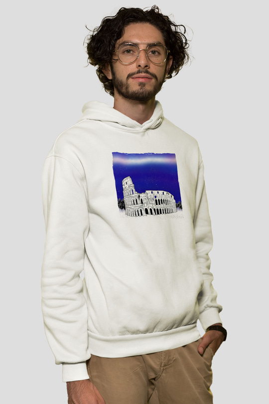 Kolezyum Beyaz Unisex Hoodie