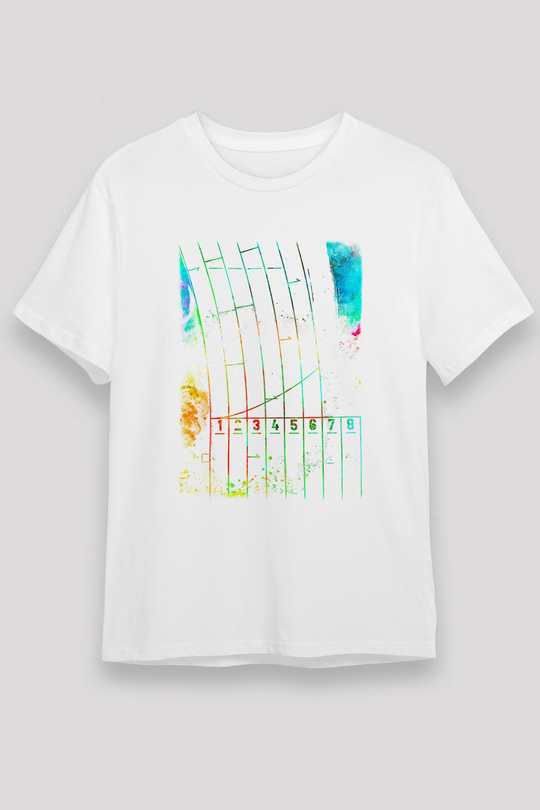 Koşu Baskılı Unisex Beyaz Tişört - Tshirt