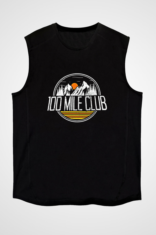 Koşu - Running Baskılı Unisex Siyah Kolsuz Tişört