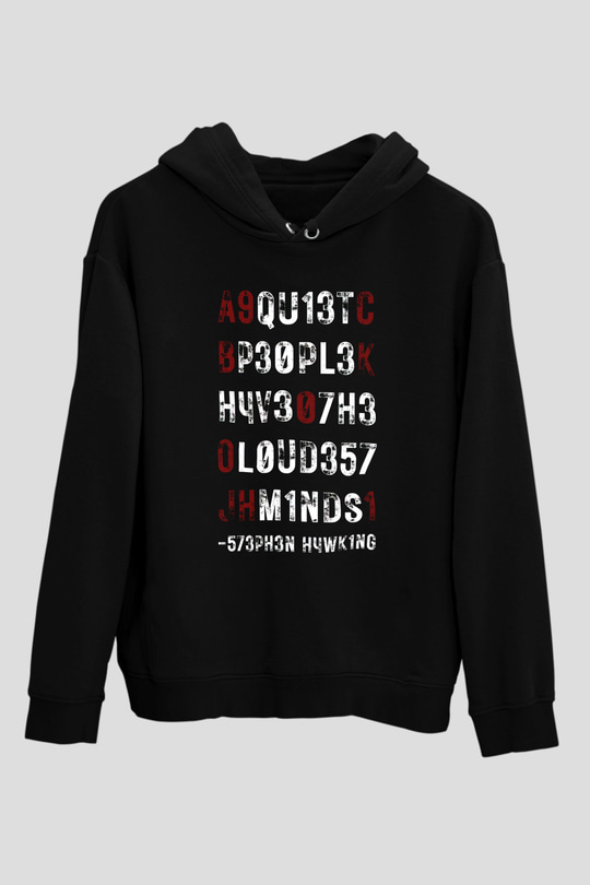 Kozmolog Siyah Unisex Kapüşonlu Sweatshirt