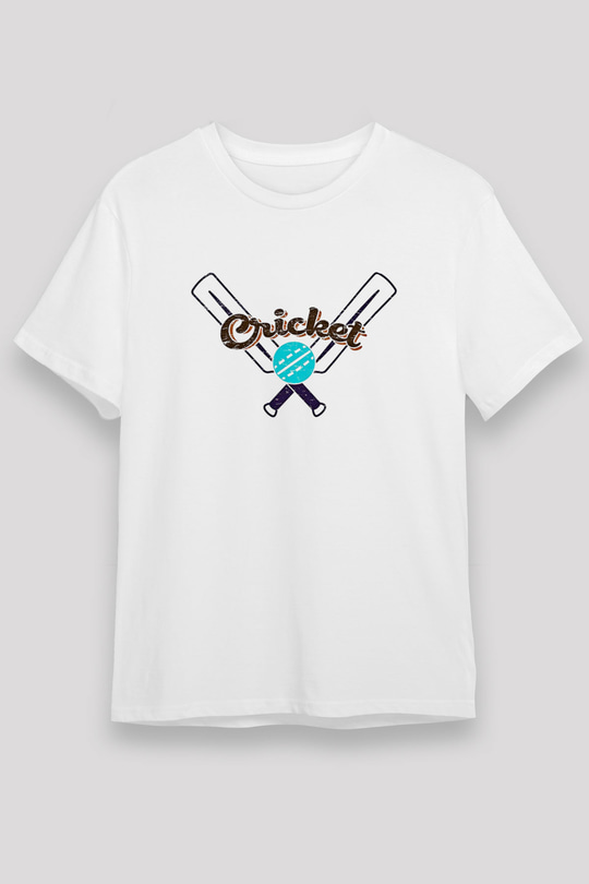 Kriket Baskılı Unisex Beyaz Tişört - Tshirt