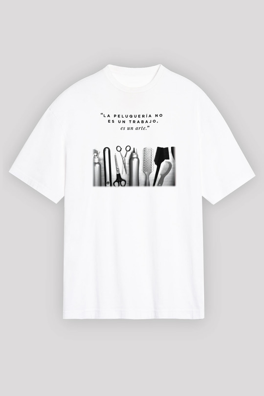 Kuaför Beyaz Unisex Oversize Tişört T-Shirt