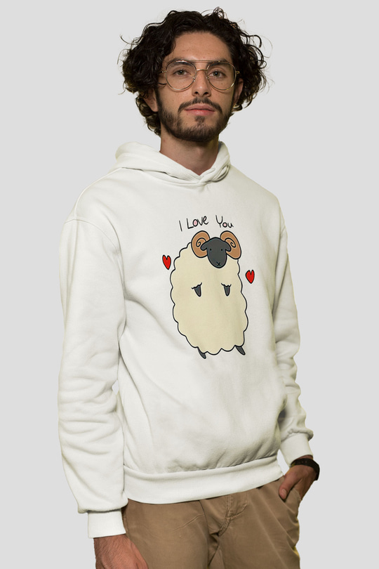 Kurban Bayramı Baskılı Beyaz Unisex Kapüşonlu Sweatshirt