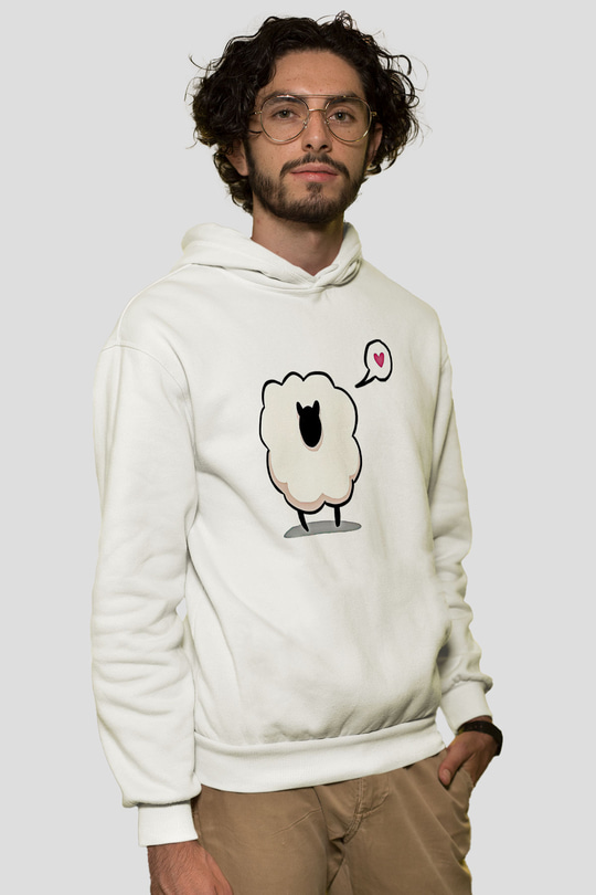 Kurban Bayramı Baskılı Beyaz Unisex Kapüşonlu Sweatshirt