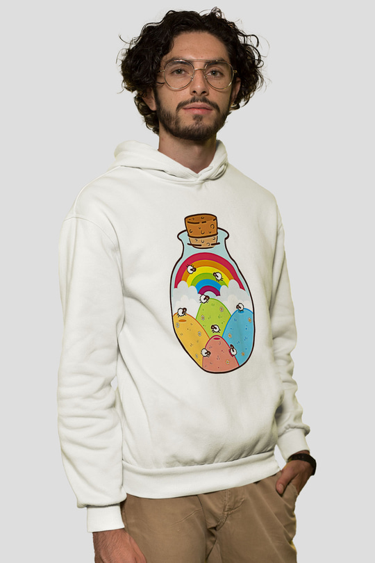 Kurban Bayramı Baskılı Beyaz Unisex Kapüşonlu Sweatshirt