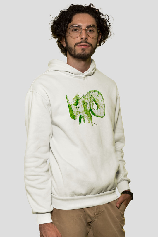 Kurban Bayramı Baskılı Beyaz Unisex Kapüşonlu Sweatshirt
