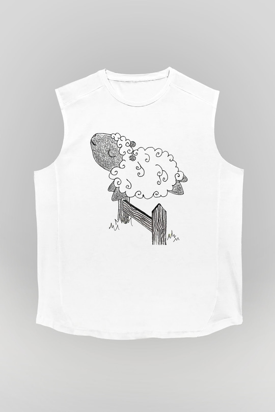 Kurban Bayramı Baskılı Beyaz Unisex Kolsuz Tişört - Tshirt