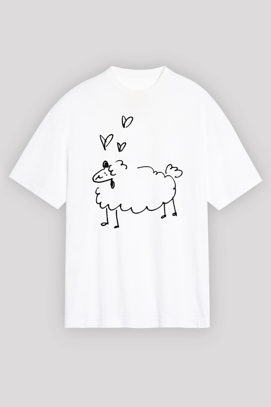 Kurban Bayramı Baskılı Beyaz Unisex Oversize Tişört - Tshirt