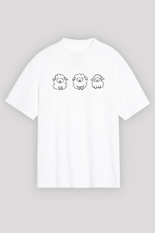 Kurban Bayramı Baskılı Beyaz Unisex Oversize Tişört - Tshirt