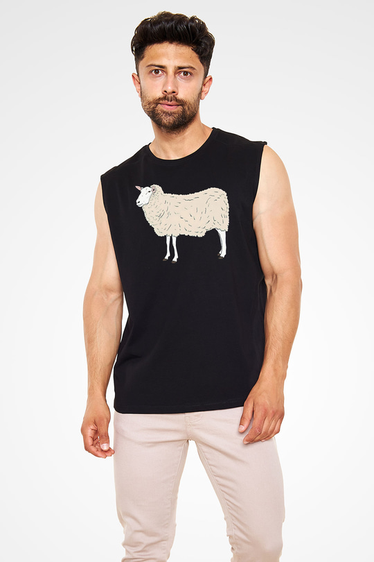 Kurban Bayramı Baskılı Unisex Siyah Kolsuz Tişört - Tshirt