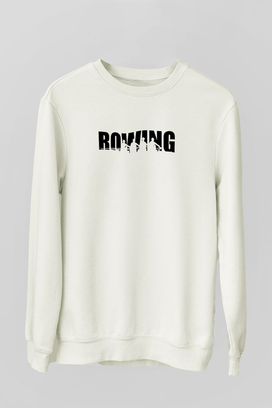 Kürek Baskılı Unisex Ekru Sweatshirt