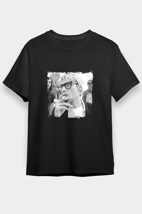 Kurt Cobain Baskılı Unisex Siyah Tişört