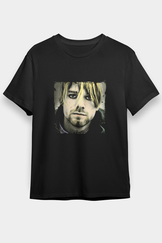 Kurt Cobain Baskılı Unisex Siyah Tişört