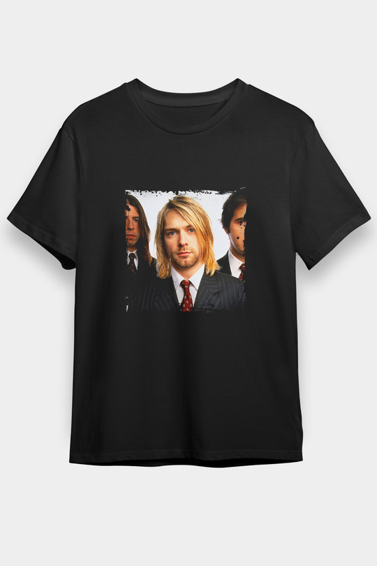 Kurt Cobain Baskılı Unisex Siyah Tişört