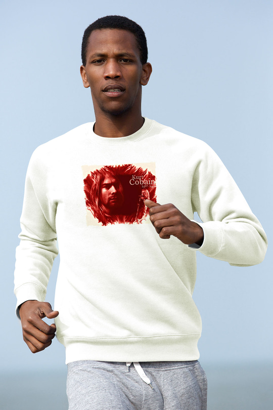 Kurt Cobain Beyaz Unisex Sweatshirt