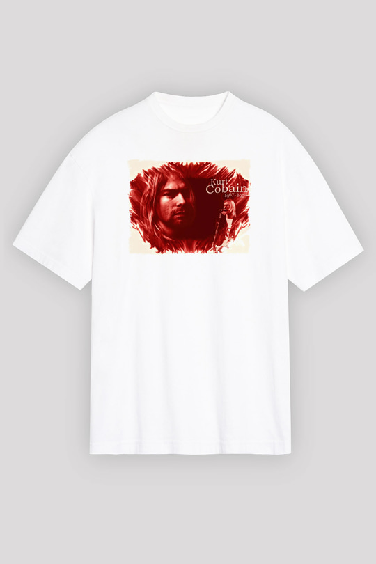 Kurt Cobain Beyaz Oversize Tişört Oversize T-shirt - TişörtFabrikası