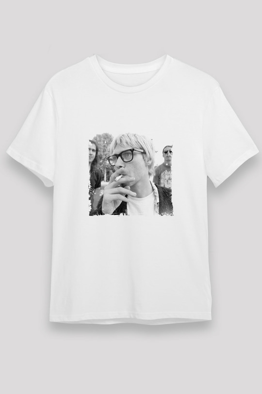 Kurt Cobain Unisex Baskılı Beyaz Tişört