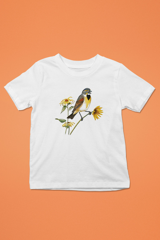 Kuş Baskılı Beyaz Unisex Çocuk Tişört