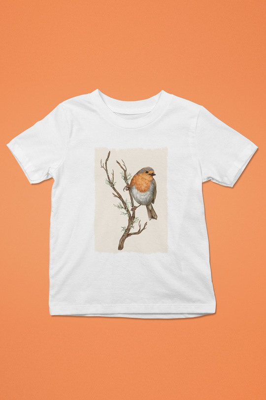 Kuş Beyaz Unisex Çocuk Tişört