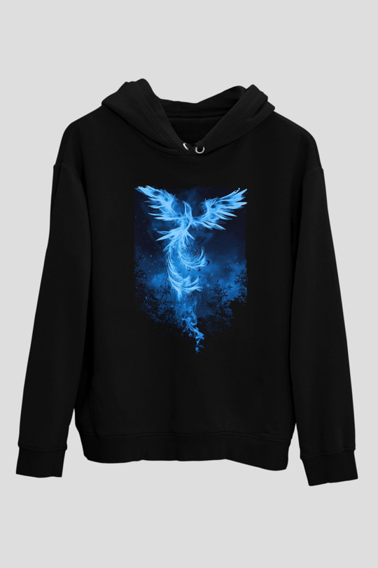 Kuş Siyah Unisex Hoodie