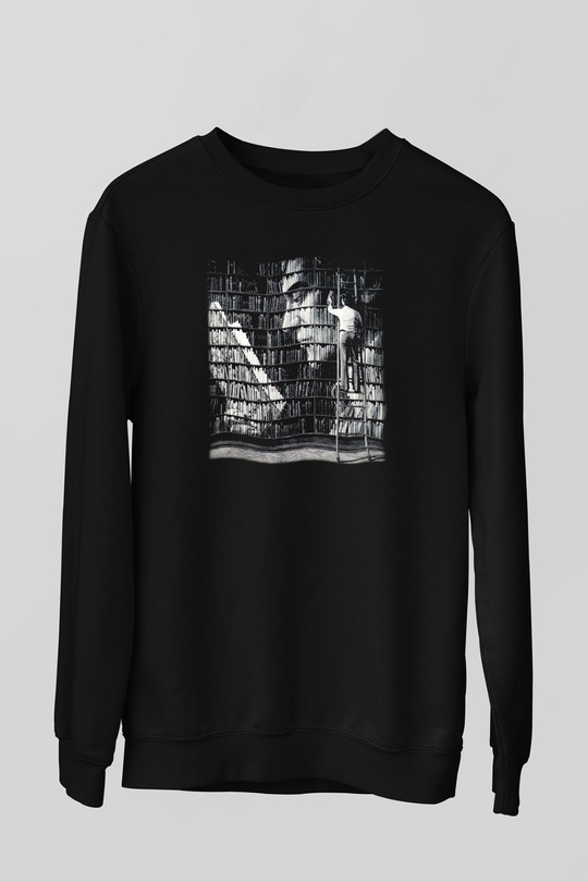 Kütüphaneci Siyah Unisex Sweatshirt