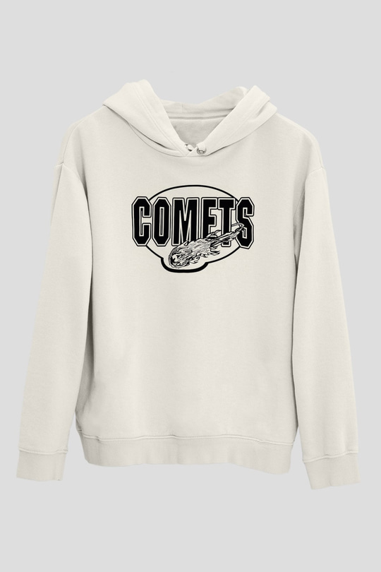Kuyruklu yıldız Beyaz Unisex Hoodie