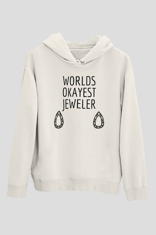Kuyumcu Beyaz Unisex Kapüşonlu Sweatshirt