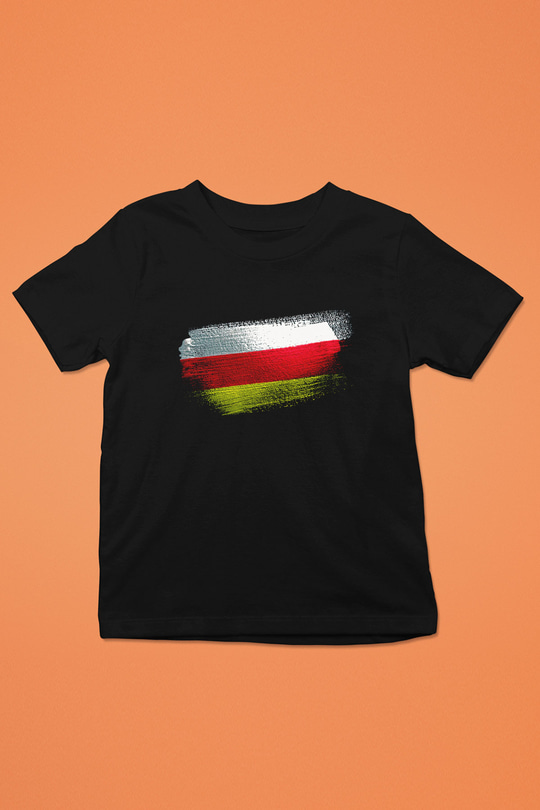 Kuzey Osetya Alanya - North Ossetia–Alania Bayrağı Baskılı Unisex Siyah Çocuk Tişörtü