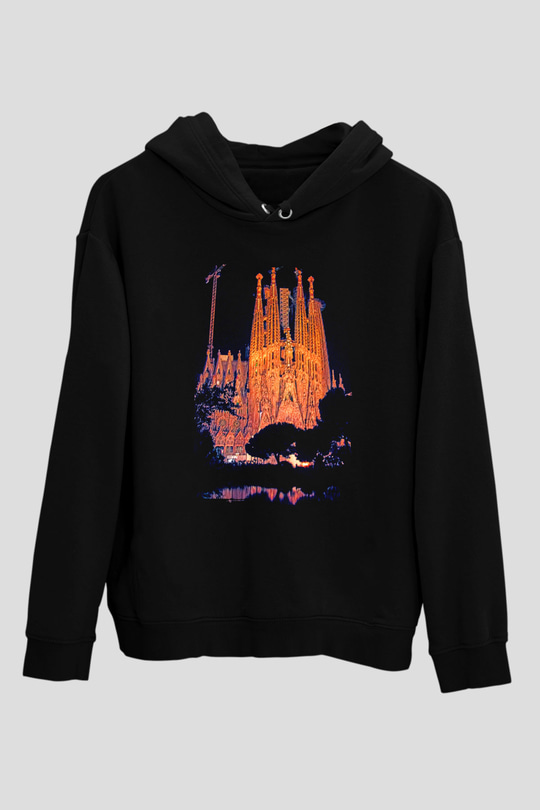 La Sagrada Familia Siyah Unisex Hoodie