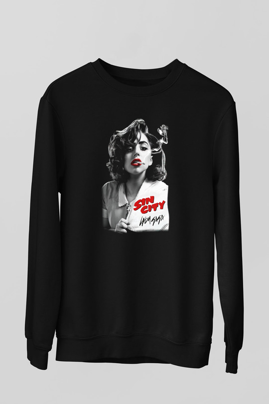 Lady Gaga Siyah Unisex Sweatshirt