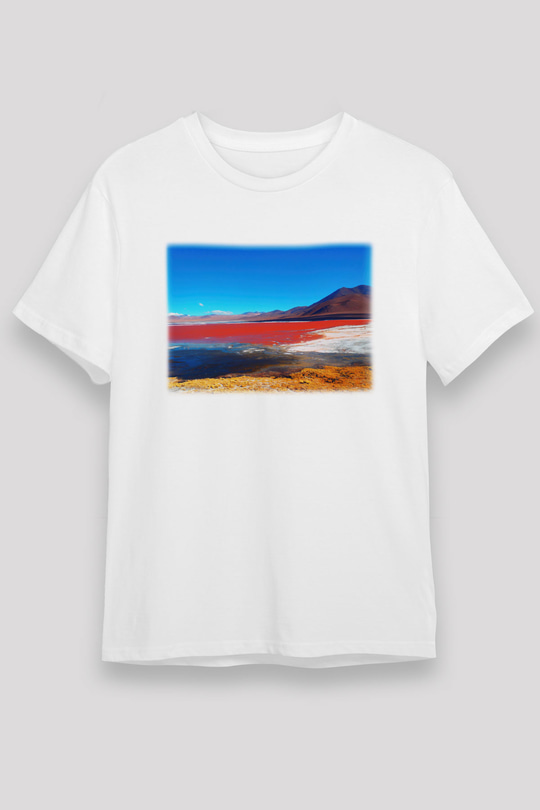 Laguna Colorada Beyaz Unisex Tişört T-Shirt - TişörtFabrikası