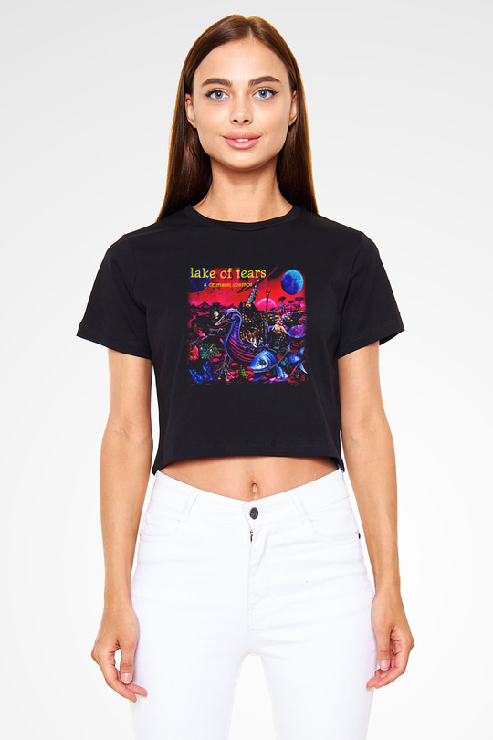 Lake of Tears Siyah Crop Top Tişört