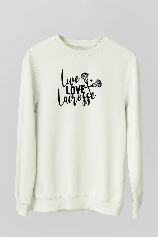Lakros Baskılı Unisex Ekru Sweatshirt